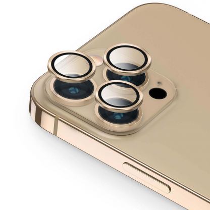 Uniq Optix Camera Tempered Glass Lens Protector - предпазни стъклени лещи за камерата на iPhone 13 Pro, iPhone 13 Pro Max (златист)