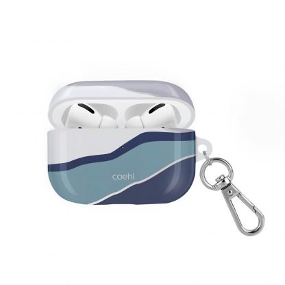Uniq Coehl Ciehl Case - хибриден силиконов калъф с карабинер за Apple Airpods Pro (син)