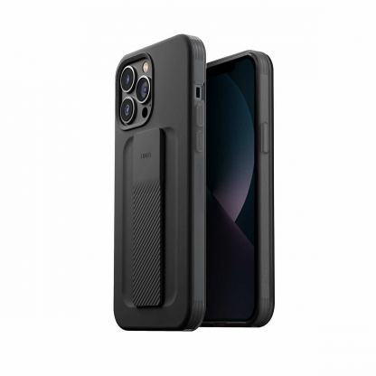 Uniq Heldro Mount Case - хибриден удароустойчив кейс с лента за ръка за iPhone 13 Pro Max (черен)