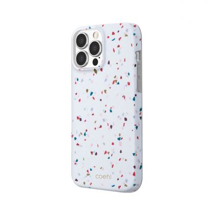 Uniq Coehl Terrazzo Case - хибриден удароустойчив кейс за iPhone 13 Pro (бял)
