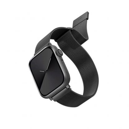 Uniq Dante Milanese Magnetic Stainless Steel Band - стоманена, неръждаема каишка за Apple Watch 38мм, 40мм, 41мм (тъмносив)