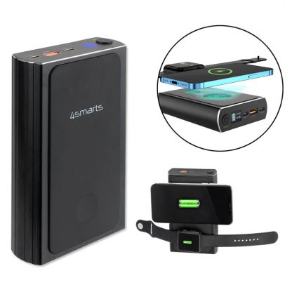 4smarts Wireless Powerbank VoltHub Graphene UltiMag 2ver 20000mAh - мощна външна батерия с USB-C и USB-A изходи и двоен пад за безжично зареждане