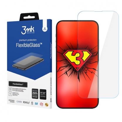 3mk FlexibleGlass Screen Protector - хибридно стъклено защитно покритие за дисплея на iPhone 14 Max, iPhone 14 Pro Max (прозрачен)