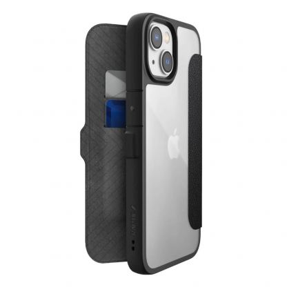 Raptic EcoElement Urban Folio Case - биоразградим хибриден удароустойчив кейс, тип портфейл за iPhone 14 (черен)