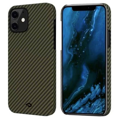 Pitaka MagEZ Aramid Fiber Case - кевларен кейс за iPhone 12 mini (черен-жълт) 