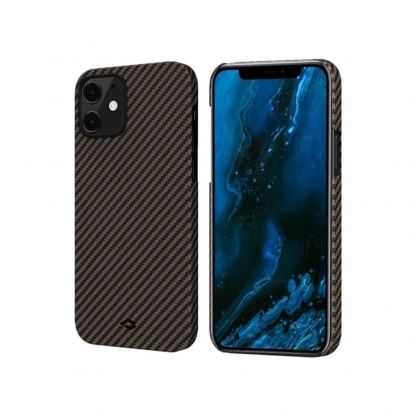 Pitaka MagEZ Aramid Fiber Case - кевларен кейс за iPhone 12 (черен-златист) 