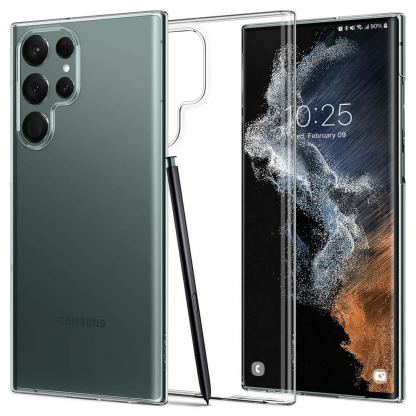 Spigen AirSkin Case - качествен поликарбонатов кейс за Samsung Galaxy S22 Ultra (прозрачен)