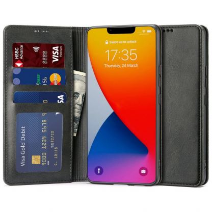 Tech-Protect Wallet Leather Flip Case - кожен калъф, тип портфейл за iPhone 14 (черен)