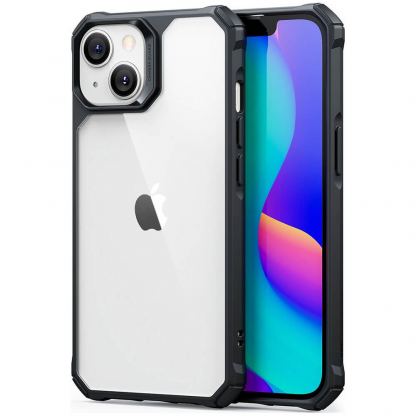 ESR Air Armor Case - хибриден удароустойчив кейс за iPhone 14 Plus (черен-прозрачен)