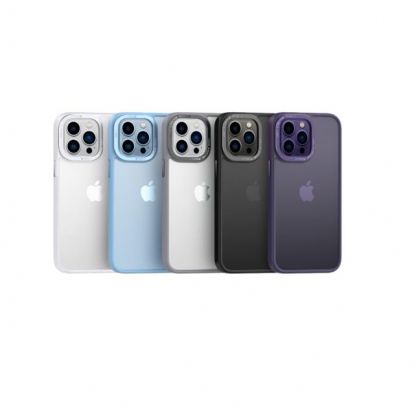 Comma Joy Elegant Metal Anti-shock case - хибриден кейс с висока степен на защита за iPhone 14 (прозрачен-черен)