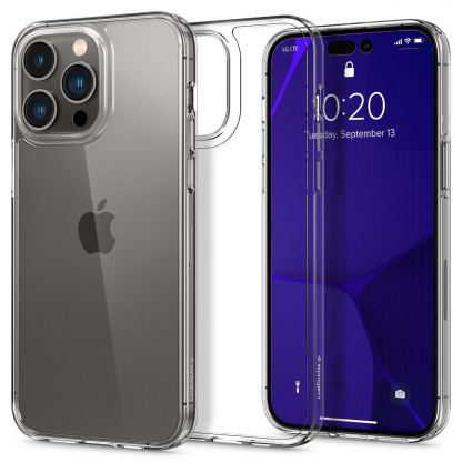 Spigen AirSkin Hybrid Case - тънък удароустойчив хибриден кейс за iPhone 14 Pro Max (прозрачен)