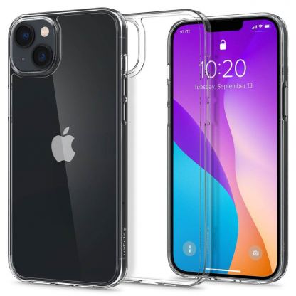 Spigen AirSkin Hybrid Case - тънък удароустойчив хибриден кейс за iPhone 14 Plus (прозрачен)