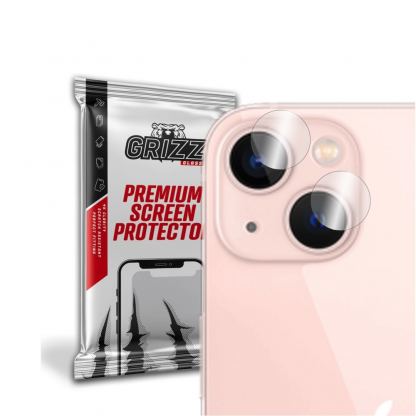 GrizzGlass HybridGlass Camera Glass Set - предпазни стъклени защитни покрития за камерата на iPhone 14 Plus (2 комплекта)