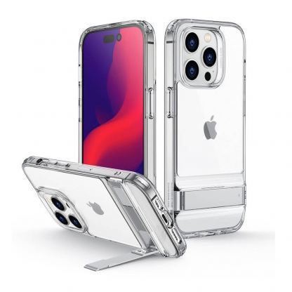 ESR Air Shield Boost Case - удароустойчив хибриден кейс с вградена поставка за iPhone 14 Pro (прозрачен)