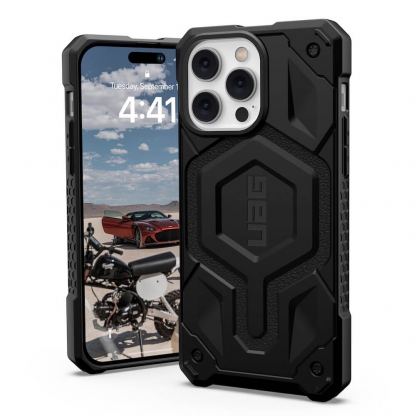 Urban Armor Gear Monarch Pro MagSafe Case - удароустойчив хибриден кейс с MagSafe за iPhone 14 Pro Max (черен)