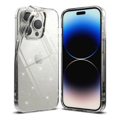 Ringke Air Glitter Case - силиконов (TPU) калъф за iPhone 14 Pro (прозрачен)