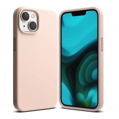 Ringke Soft Silicone Case - силиконов (TPU) калъф за iPhone 14 (розов)