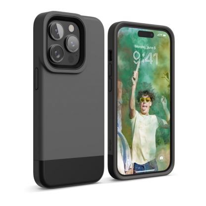Elago Glide Case - удароустойчив силиконов (TPU) калъф за iPhone 14 Pro Max (сив)