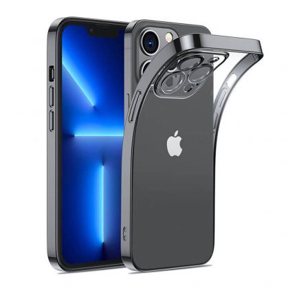 Joyroom Metallic Frame Back (JR-14Q2-black) - силиконов (TPU) калъф със защита на камерите за iPhone 14 Pro (черен)