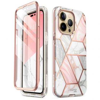i-Blason Cosmo SupCase Protective Case - удароустойчив хибриден кейс с вграден протектор за дисплея за iPhone 14 Pro (бял)