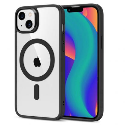 ESR CH HaloLock MagSafe Case - хибриден удароустойчив кейс с MagSafe за iPhone 14, iPhone 13 (прозрачен-черен)