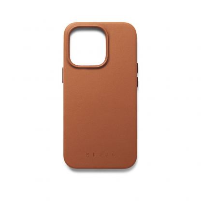 Mujjo Full Leather MagSafe Case - премиум кожен кейс с MagSafe за iPhone 14 Pro (кафяв)