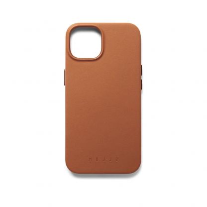 Mujjo Full Leather MagSafe Case - премиум кожен кейс с MagSafe за iPhone 14 (кафяв)