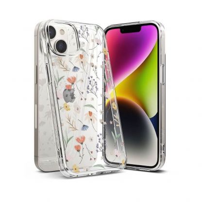 Ringke Fusion Dry Flowers Case - дизайнерски хибриден удароустойчив кейс за iPhone 14 (прозрачен) 
