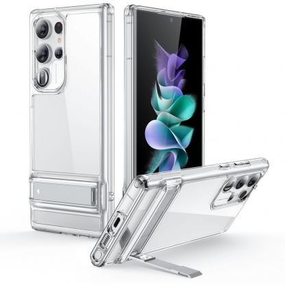 ESR Air Shield Boost Case - удароустойчив хибриден кейс с вградена поставка за Samsung Galaxy S23 Ultra (прозрачен)