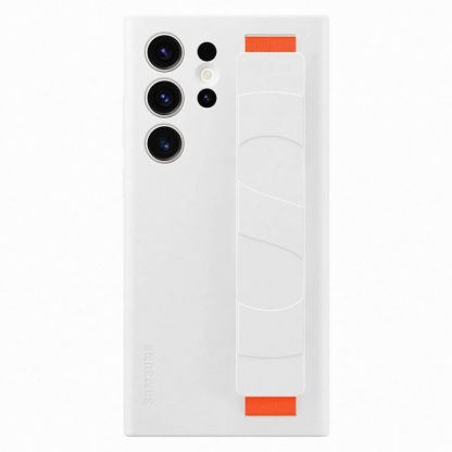 Samsung Silicone Grip Cover EF-GS918TWEGWW - оригинален силиконов кейс с ластик против изпускане за Samsung Galaxy S23 Ultra (бял)