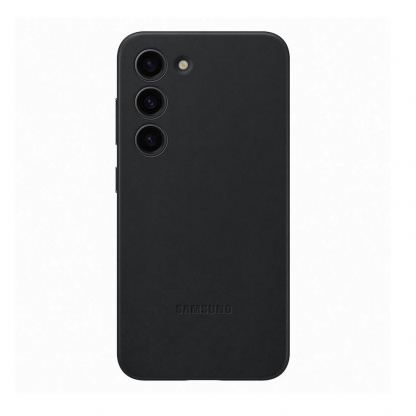Samsung Leather Cover EF-VS911LBE - оригинален кожен кейс (естествена кожа) за Samsung Galaxy S23 (черен)
