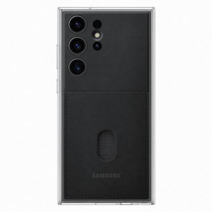 Samsung Frame Cover EF-MS918CBEGWW - оригинален хибриден кейс от две части за Samsung Galaxy S23 Ultra (черен-прозрачен)