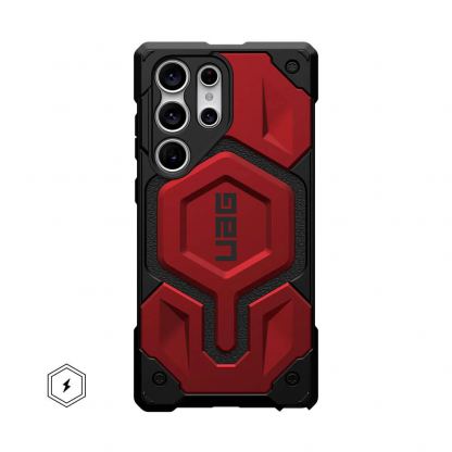 Urban Armor Gear Monarch Pro Case - удароустойчив хибриден кейс за Samsung Galaxy S23 Ultra (черен-червен)