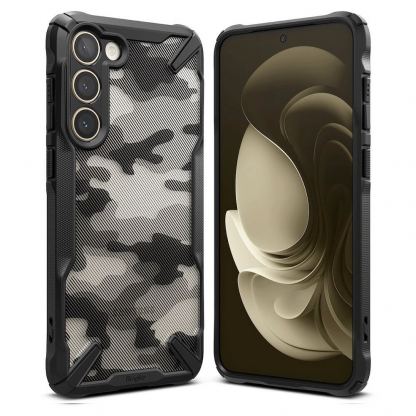 Ringke Fusion X Case - хибриден удароустойчив кейс за Samsung Galaxy S23 Plus (черен-камуфлаж)