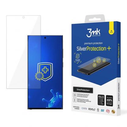 3mk Silver Protection+ Screen Protector - антибактериално защитно покритие за дисплея на Samsung Galaxy S23 Ultra (прозрачен)