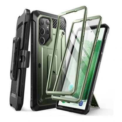i-Blason SUPCASE Unicorn Beetle Pro Case with Screen Protector - удароустойчив хибриден кейс с вграден протектор за дисплея за Samsung Galaxy S23 Ultra (зелен)