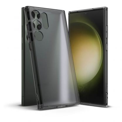 Ringke Fusion Crystal Case - хибриден удароустойчив кейс за Samsung Galaxy S23 Ultra (черен-прозрачен)