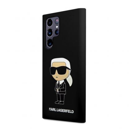 Karl Lagerfeld Liquid Silicone Ikonik NFT Case - дизайнерски силиконов кейс за Samsung Galaxy S23 Ultra (черен)