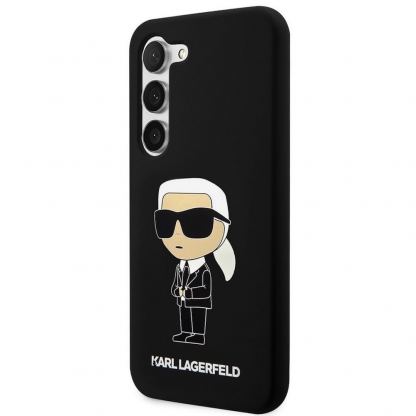 Karl Lagerfeld Liquid Silicone Ikonik NFT Case - дизайнерски силиконов кейс за Samsung Galaxy S23 Plus (черен)