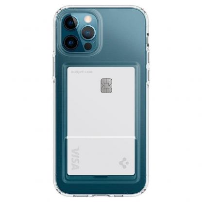 Spigen Crystal Slot Case - силиконов (TPU) кейс с отделение за кр. карти за iPhone 15 (прозрачен)