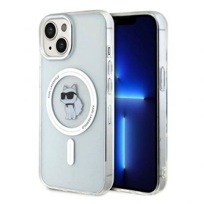 Karl Lagerfeld IML Choupette Magsafe Case - дизайнерски силиконов кейс с Magsafe за iPhone 15 (прозрачен)