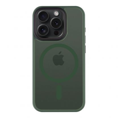 Tactical MagForce Hyperstealth Cover - хибриден удароустойчив кейс с MagSafe за iPhone 15 Pro (зелен)