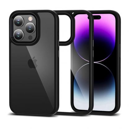 Tech-Protect Protective Hybrid Case - хибриден удароустойчив кейс за iPhone 15 Pro (черен-прозрачен)