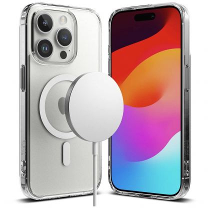 Ringke Fusion Magnetic Case - хибриден кейс с висока степен на защита с MagSafe за iPhone 15 Pro Max (прозрачен-мат) 