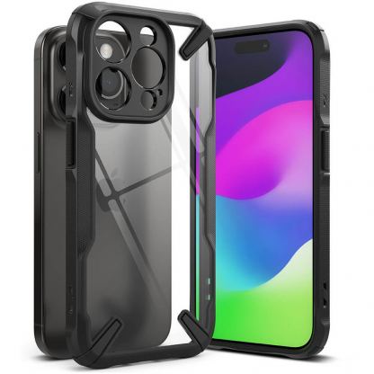 Ringke Fusion X Case - хибриден удароустойчив кейс за iPhone 15 Pro Max (черен-прозрачен)