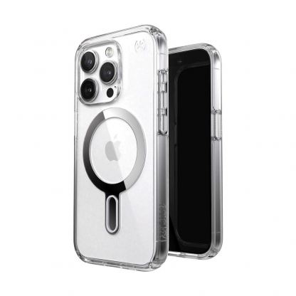 Speck Presidio ClickLock Perfect Clear Case - удароустойчив хибриден кейс с Magsafe за iPhone 15 Pro (прозрачен)