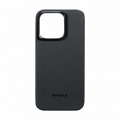 Pitaka MagEZ 4 600D Aramid Fiber MagSafe Case - кевларен кейс с MagSafe за iPhone 15 Pro Max (черен-сив) 