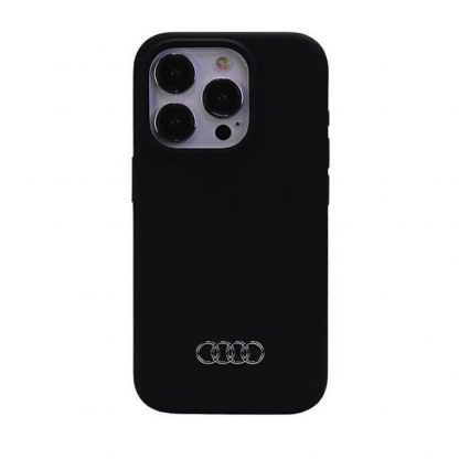 Audi Liquid Silicone Case - дизайнерски силиконов калъф за iPhone 15 Pro Max (черен) 