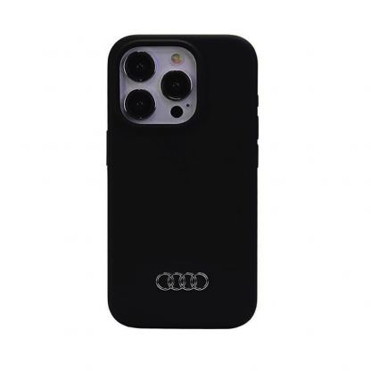 Audi Liquid Silicone Case - дизайнерски силиконов калъф за iPhone 15 Pro (черен) 