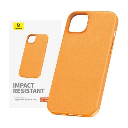Baseus Fauxther Leather Case - кожен кейс за iPhone 15 Pro Max (оранжев)